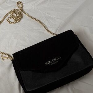 Jimmy Choo Black Crossbody Bag with Gold Chain